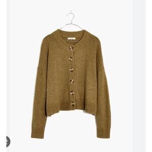 Madewell Broadway Cardigan Sweater XXS Brown Cropped Button Front Knit